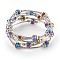 Electroplate Glass Wrap Bracelets, 5-Loop, with Metal Findings, Rainbow Plated, 2-1/8 inch(5.3cm)