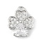 Brass Micro Pave Clear Cubic Zirconia Charms, Cadmium Free & Nickel Free & Lead Free, Clover, Platinum, 15x11.5x5.5mm, Hole: 1.4mm