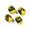 Opaque Handmade Lampwork Beads, Drum, Yellow, 14.5-15x11.5-12mm, Hole: 2mm