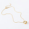 3Pcs Elegant Stainless Steel & Imitation Pearl Round Pendant Necklaces for Women, White, Golden, 15.75 inch(40cm)