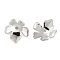 Brass Bead Caps, 5-Petal Flower, Platinum, 12.5x11.5x2.5mm, Hole: 1.4mm