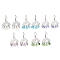 Cloud Brass Chandelier Earrings, Glass Drop Earrings, Mixed Color, 41.5x25mm