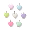 Opaque Polystyrene Plastic Pendants, Heart Charms with Tibetan Style Alloy Loops, Mixed Color, Platinum, 15.5x11.5x7mm, Hole: 3.5~4.5mm