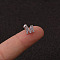 316L Surgical Stainless Steel Micro Pave Clear Cubic Zirconia Cartilage Earrings, Stainless Steel Color, Letter M, 6mm, Pin: 1.2mm