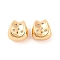 Brass Micro Pave Clear Cubic Zirconia Beads, Cadmium Free & Nickel Free & Lead Free, Real 18K Gold Plated, 8x8x5mm, Hole: 2.5x4mm