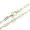 Brass Paperclip Chains, Drawn Elongated Cable Chains Necklace Making, with Lobster Claw Clasps, Light Gold, 18.11 inch(46cm) long, Link: 7.4x2.8mm, Jump Ring: 5x1mm