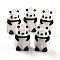 PVC Faceted Pendants, for DIY Keychain Making, Panda, White, 42x27x25mm, Hole: 3mm