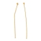 Brass Ball Head Pins, Real 18K Gold Plated, Cadmium Free & Nickel Free & Lead Free, 45x0.6mm, Head: 2mm