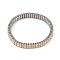 304 Stainless Steel Elastic Force Bangles, Golden & Stainless Steel Color for Women, Golden & Stainless Steel Color, 1/4x1/8x1/8 inch(0.65x0.3`0.8x0.4cm), Inner Diameter: 2 inch(5.05cm)