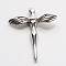 Tarnish Resistant 201 Stainless Steel Fairy Pendants, Stainless Steel Color, 37x30.5x6mm, Hole: 3.5x5mm