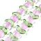 Transparent Glass Beads Strands, Tulip, Pearl Pink, 6.5~9x9~14x4~5.5mm, Hole: 1mm, about 29pcs/strand, 15.71 inch(39.9cm)