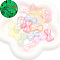 Luminous Transparent Acrylic Beads, with Glitter Powder, Glow in the Dark, Bowknot, 29x19mm, about 8pcs/set