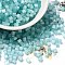 Glass Seed Beads, Imitation Cat Eye, Round Hole, Hexagon, Turquoise, 3.5x3.8x3.5mm, Hole: 1mm, about 6338pcs/pound