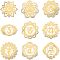 OLYCRAFT 9Pcs Chakra Theme Metal Energy Sticker Self Adhesive Orgone Pyramid Sticker Stainless Steel Golden Stickers for Scrapbooks DIY Resin Crafts Phone & Water Bottle Decoration