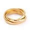 Ion Plating(IP) Unisex 304 Stainless Steel Finger Rings, Criss Cross Rings, Golden, Size 8, 2.8~7mm, Inner Diameter: 18.1mm