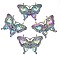 Rainbow Color Alloy Big Pendant Rhinestone Settings, Cadmium Free & Nickel Free & Lead Free, Butterfly, Rainbow Color, Fit For 1.8~3.5mm Rhinestone, 62x79.5x7mm, Hole: 3mm