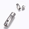 304 Stainless Steel Bayonet Clasps, Matte, Matte Platinum, 30.5x9.5mm, Hole: 7.5mm