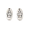 Tibetan Style Alloy Pendants, Oval with Crown, Antique Silver, 9x4.5x1mm, Hole: 0.8mm