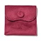Velvet Jewelry Pouches, Jewelry Gift Bags with Snap Button, for Ring Necklace Earring Bracelet Storage, Square, FireBrick, 7x6.9x0.2cm