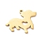 304 Stainless Steel Pendants, Dog with Heart Charms, Golden, 15x19x1mm, Hole: 1.2mm
