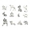 Tibetan Style Alloy Puppy Pendants, Dog Charms, Mixed Style, Antique Silver, 15~47x8~34x1~13mm, Hole: 1~2mm