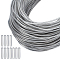 1Roll Round Bendable Aluminum Wire, for Hair Bows, Shaping Hat Brim, Craft Making Supplies, 100Pcs Rubber End Caps, Silver, 18x1.2~2mm, Hole: 1.2mm