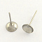 Tarnish Resistant 304 Stainless Steel Post Stud Earring Findings, Stainless Steel Color, 4mm, pin: 0.8mm