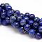 Natural Lapis Lazuli Round Beads Strands, Dyed, 10mm, Hole: 1mm, about 36~38pcs/strand, 15 inch