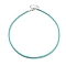 Braided Round Imitation Leather Bracelets Making, with Stainless Steel Color Tone Stainless Steel Lobster Claw Clasps, Turquoise, 17-1/8 inch(43.6cm)