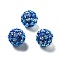 Acrylic Rhinestone Ball Beads, Sparkling Beads with Hexagon Patterns, Round, Royal Blue, 20x18.5mm, Hole: 2.8mm