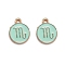 Alloy Enamel Pendants, Flat Round with Constellation/Zodiac Sign, Scorpio, 22x18x2mm, Hole: 1.5mm
