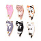 Alloy Enamel Pendants, with Printed, Cadmium Free & Nickel Free & Lead Free, Cat Charm, Golden, Mixed Color, 25x13x2mm, Hole: 1.2~1.4mm