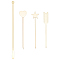 BENECREAT 4 Styles Alloy Nail Art Stirring Stick Gold Nail Art Needle Stick Gum Powder Mixing Stick Nail Art Mixing Tool for Powder Liquid Rhinestone Mixing Nail Art Accessories