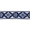 Flat Chenille Jacquard Woven Ribbons, Floral Ribbon, Dark Blue, 3-3/8 inch(85mm)