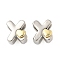Brass Beads, Cadmium Free & Lead Free, Platinum & Golden, Letter X, 11.5x10.5x7.5mm, Hole: 5x4mm
