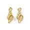 Brass Micro Pave Cubic Zirconia Pendants, with Jump Ring, Rack Plating, Long-Lasting Plated, Lead Free & Cadmium Free, Real 18K Gold Plated, Conch Shape, 12.5x5x4mm, Hole: 1.2mm