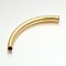 Light Gold Plated Long Brass Curved Tube Beads, Curved Tube Noodle Beads, Golden, 55x4.5mm, Hole: 4x3mm