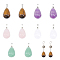CHGCRAFT 10Pcs 5Styles Teardrop Shaped Charms Natural Stone Pendants for DIY Jewelry Making Decoration, Mixed Color