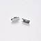 Non-Tarnish 304 Stainless Steel Ribbon Crimp Ends, Stainless Steel Color, 7x13mm, Hole: 1.5x2mm