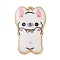 Rack Plating Alloy Enamel Pendants, Golden, Dog Charm, White, 25x16x2mm, Hole: 2mm