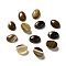 Natural Banded Agate Cabochons, Dyed & Heated, Oval, Coffee, 12x16x6.5mm