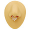 316L Surgical Stainless Steel Pave Clear Cubic Zirconia Leaf Hoop Nose Rings, Golden, Inner Diameter: 10mm, Pin: 1.2mm