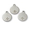 Tarnish Resistant 304 Stainless Steel Charms Rhinestone Settings, Flat Round with Gear Edge, Stainless Steel Color, Fit fir 1.2mm Rhinestone, 13x10.5x1.5mm, Hole: 1.5mm