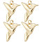 Beebeecraft 6Pcs/Box Hummingbird Charms 18K Gold Plated Brass Bird Animal Pendant Charms with Jump Ring for Jewelry Making Necklace Bracelet DIY Crafts