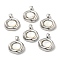 Brass Pave Shell Pendants, Oval Charms, Real Platinum Plated, 21x19x6mm, Hole: 4.5x3mm
