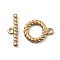 Ion Plating(IP) 304 Stainless Steel Toggle Clasps, Ring, for DIY Jewelry Making, Golden, Ring: 18.8x14.8x2.8mm, Bar: 21x6.5x2.8mm, Hole: 2mm