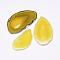 Natural Agate Slices Big Pendants, Dyed, Yellow, 50~110x27~60x5~10mm, Hole: 2mm, about 20~40pcs/kg