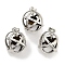 Natural Tiger Eye Round Ball Pendants, Rack Plating Platinum Tone Brass Oval Charms, Cadmium Free & Lead Free, 21x16x18mm, Hole: 6.5x5mm