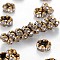 Brass Rhinestone Spacer Beads, Grade AAA, Wavy Edge, Nickel Free, Antique Bronze Metal Color, Rondelle, Crystal, 5x2.5mm, Hole: 1mm