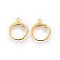 304 Stainless Steel Leverback Earring Findings, with Loop, Real 24K Gold Plated, 14.5x12.5x2mm, Hole: 1.2mm